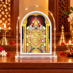 Lord Venkateswara L Shape Acrylic Showpiece 3 X 3.5 Inch For Home, Office And Car (F176558)
