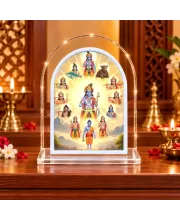 Dashavatara Vishnu L Shape Acrylic Showpiece 3 X 3.5 Inch For Home, Office And Car (F176559)