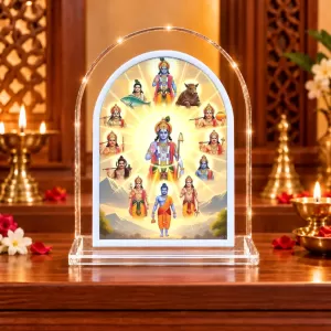 Dashavatara Vishnu L Shape Acrylic Showpiece 3 X 3.5 Inch For Home, Office And Car (F176559) Dashavatara Vishnu L Shape Acrylic Showpiece 3 X 3.5 Inch For Home, Office And Car (F176559)