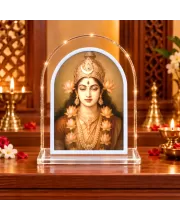 Maa Durga L Shape Acrylic Showpiece 3 X 3.5 Inch For Home, Office And Car (F176560)