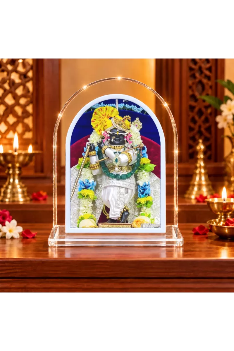 Lord Krishna L Shape Acrylic Showpiece 3 X 3.5 Inch For Home, Office And Car (F176563)