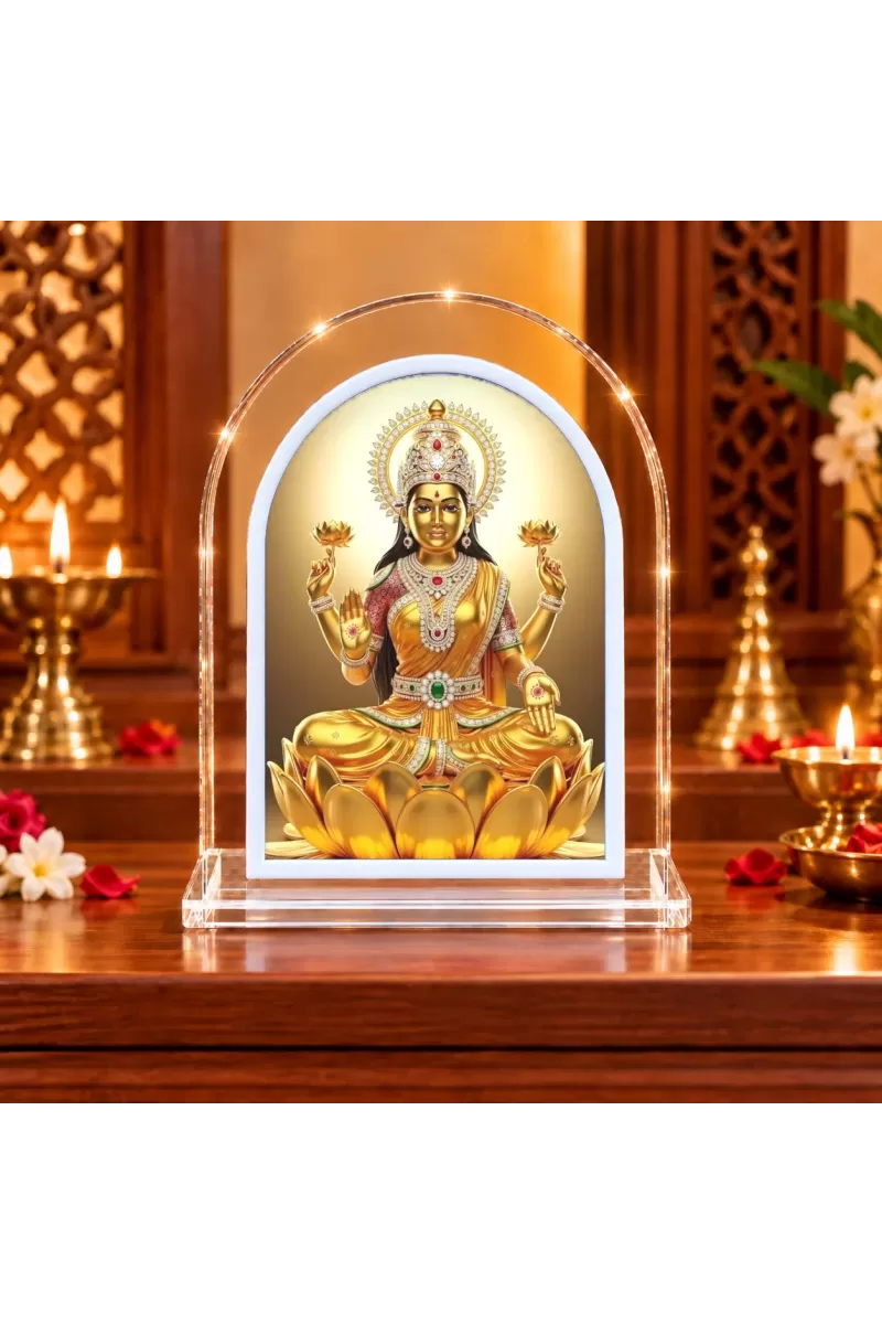 Goddess Lakshmi L Shape Acrylic Showpiece 3 X 3.5 Inch For Home, Office And Car (F176566)