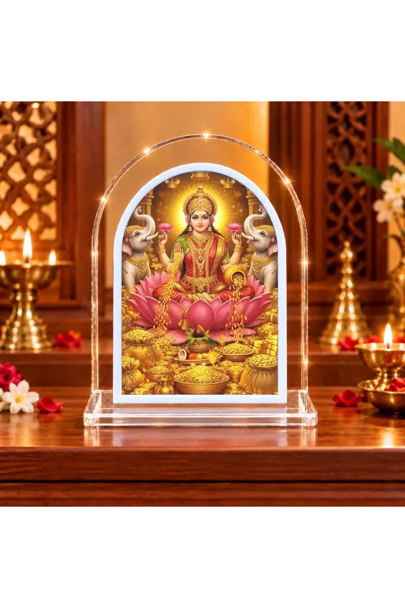 Goddess Lakshmi L Shape Acrylic Showpiece 3 X 3.5 Inch For Home, Office And Car (F176568)