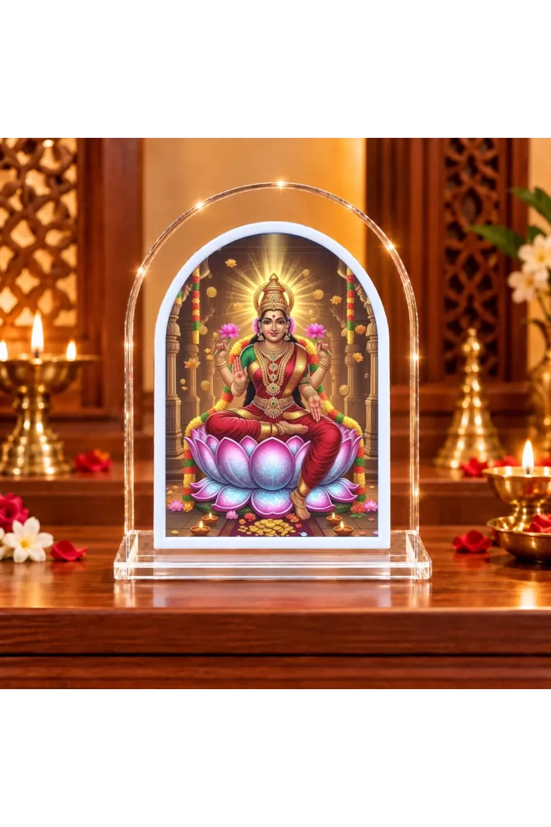 Maha Lakshmi L Shape Acrylic Showpiece 3 X 3.5 Inch For Home, Office And Car (F176571)