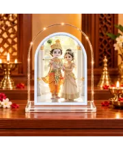 Radha Krishna L Shape Acrylic Showpiece 3 X 3.5 Inch For Home, Office And Car (F176572)