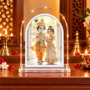 Radha Krishna L Shape Acrylic Showpiece 3 X 3.5 Inch For Home, Office And Car (F176572)