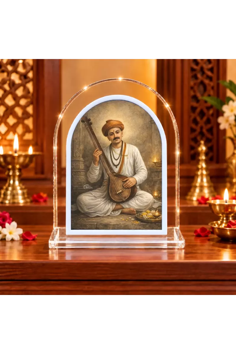 Shree Namdev Maharaj L Shape Acrylic Showpiece 3 X 3.5 Inch For Home, Office And Car (F176573)