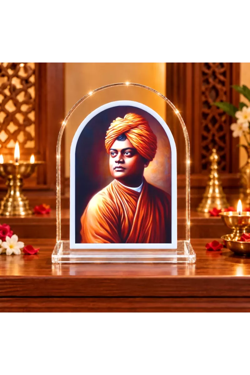 Swami Vivekananda L Shape Acrylic Showpiece 3 X 3.5 Inch For Home, Office And Car (F176574)
