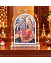 Radha Krishna L Shape Acrylic Showpiece 3 X 3.5 Inch For Home, Office And Car (F176575)