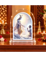 Lord Krishna L Shape Acrylic Showpiece 3 X 3.5 Inch For Home, Office And Car (F176576)