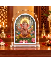 Lord Ganesha L Shape Acrylic Showpiece 3 X 3.5 Inch For Home, Office And Car (F176577)
