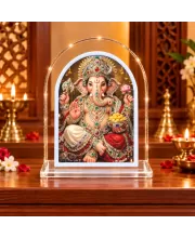 Lord Ganesha L Shape Acrylic Showpiece 3 X 3.5 Inch For Home, Office And Car (F176581)
