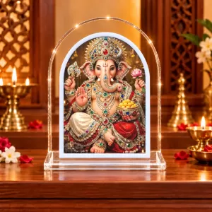 Lord Ganesha L Shape Acrylic Showpiece 3 X 3.5 Inch For Home, Office And Car (F176581) Lord Ganesha L Shape Acrylic Showpiece 3 X 3.5 Inch For Home, Office And Car (F176581)