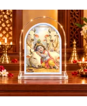 Lord Krishna L Shape Acrylic Showpiece 3 X 3.5 Inch For Home, Office And Car (F176582)