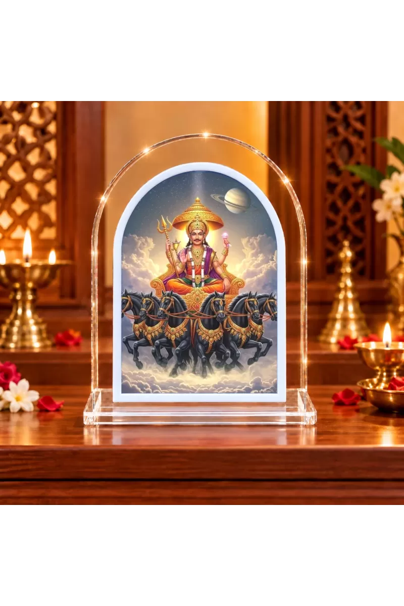 Lord Surya L Shape Acrylic Showpiece 3 X 3.5 Inch For Home, Office And Car (F176583)