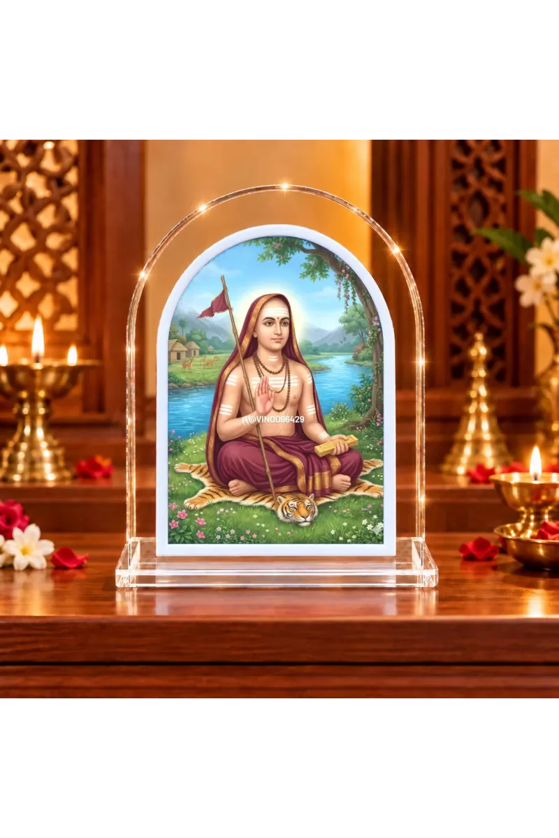 Adi Guru Shankaracharya L Shape Acrylic Showpiece 3 X 3.5 Inch For Home, Office And Car (F176584)