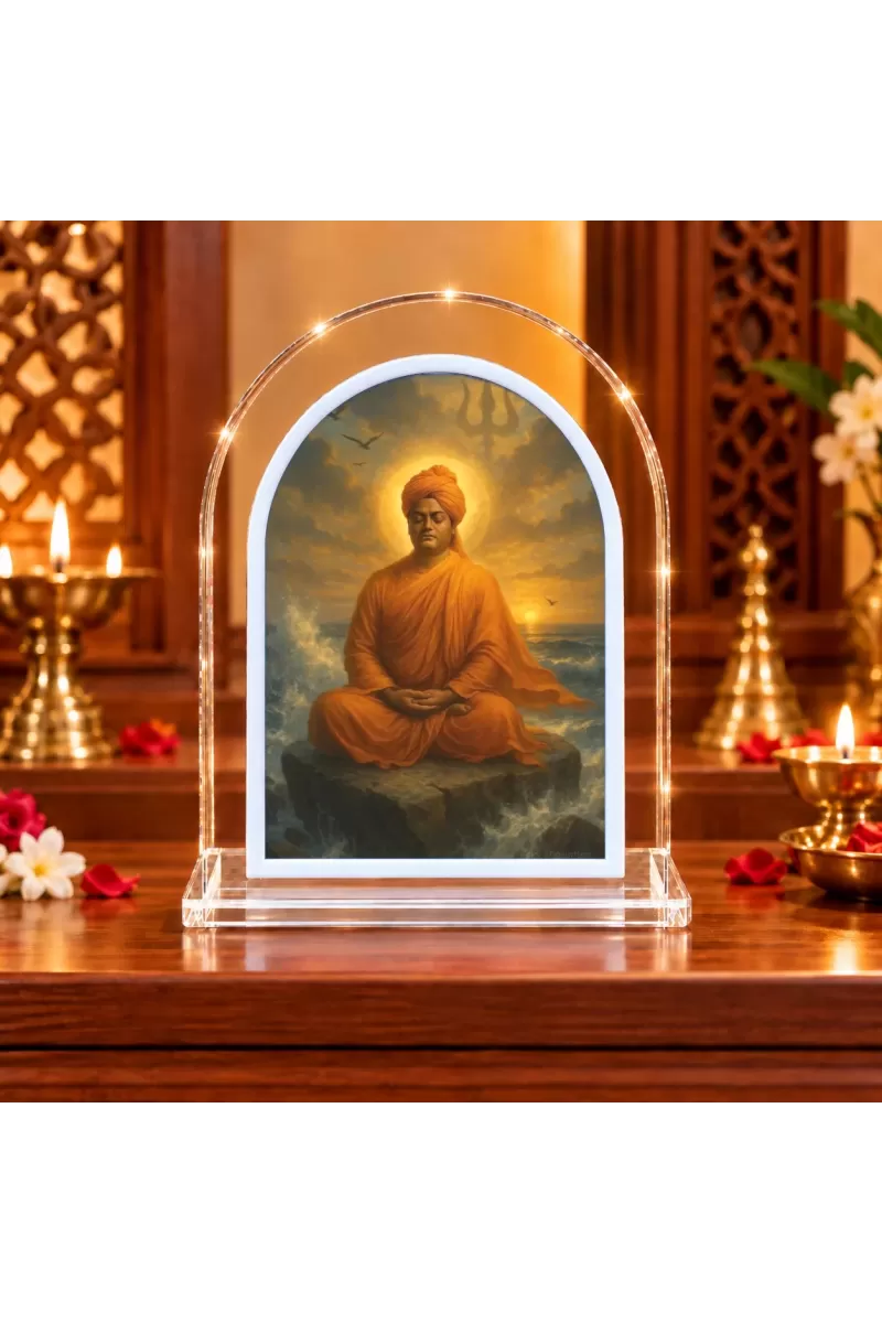 Swami Vivekananda L Shape Acrylic Showpiece 3 X 3.5 Inch For Home, Office And Car (F176585)