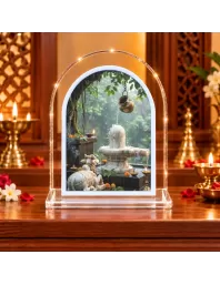 Shiva Lingam With Nandi L Shape Acrylic Showpiece 3 X 3.5 Inch For Home, Office And Car (F176586)