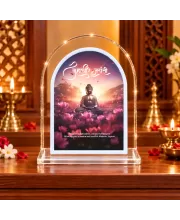 Buddha L Shape Acrylic Showpiece 3 X 3.5 Inch For Home, Office And Car (F176587)