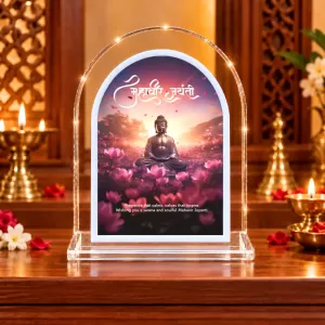 Buddha L Shape Acrylic Showpiece 3 X 3.5 Inch For Home, Office And Car (F176587)