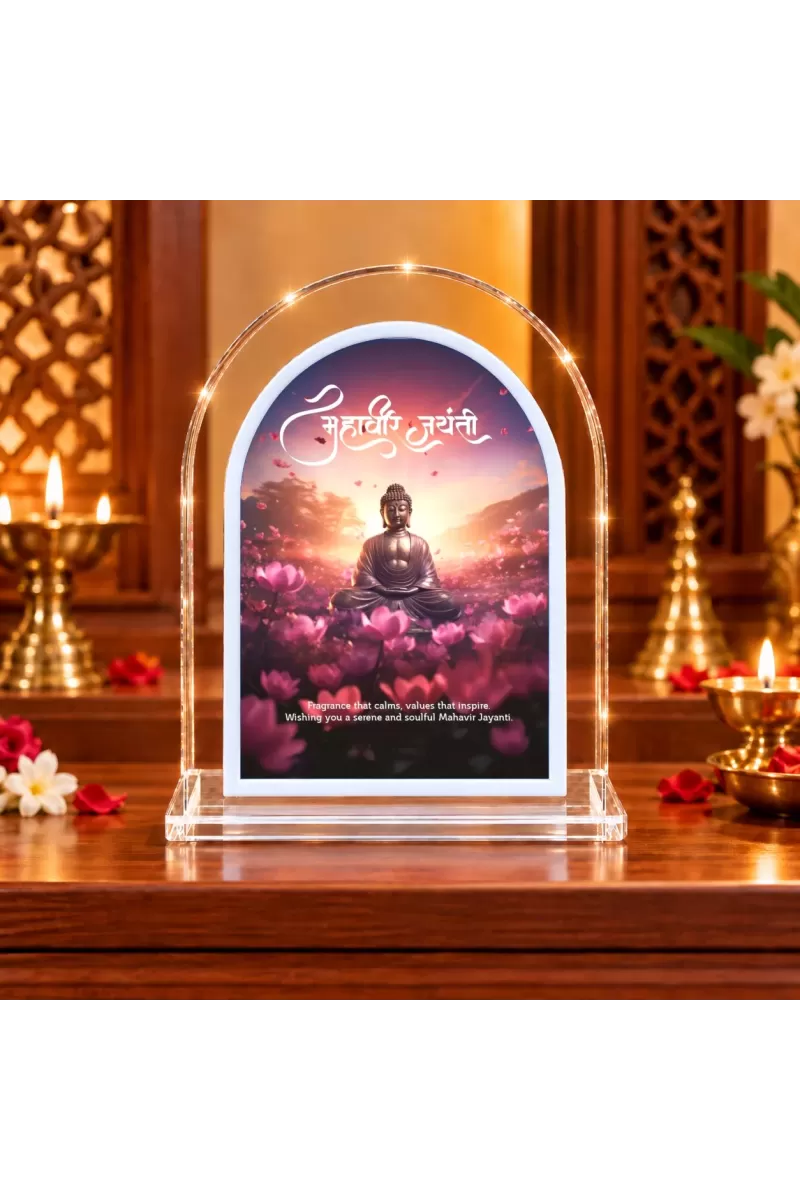 Buddha L Shape Acrylic Showpiece 3 X 3.5 Inch For Home, Office And Car (F176587)