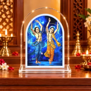Shree Chaitannya L Shape Acrylic Showpiece 3 X 3.5 Inch For Home, Office And Car (F176590)