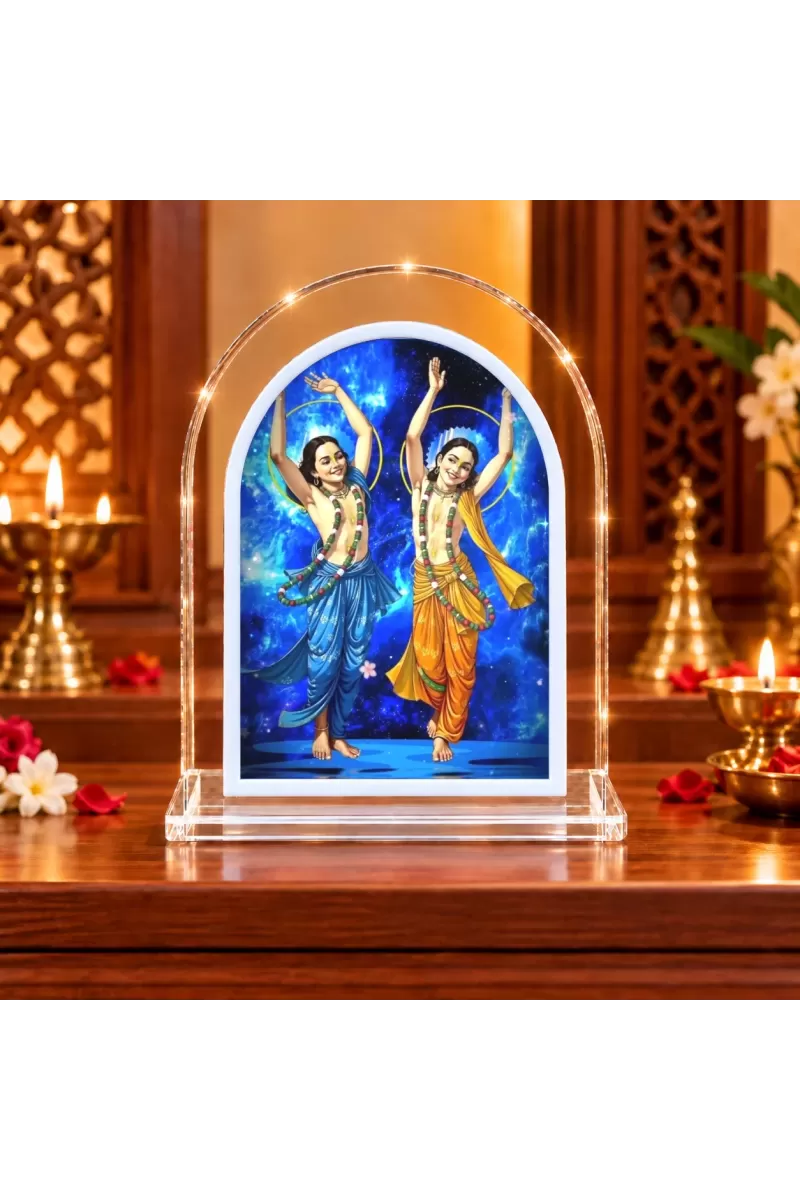 Shree Chaitannya L Shape Acrylic Showpiece 3 X 3.5 Inch For Home, Office And Car (F176590)