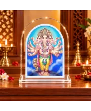 Lord Ganesha L Shape Acrylic Showpiece 3 X 3.5 Inch For Home, Office And Car (F176592)