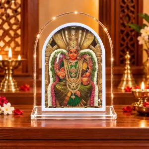 Samayapuram Mariyamman L Shape Acrylic Showpiece 3 X 3.5 Inch For Home, Office And Car (F176593) Samayapuram Mariyamman L Shape Acrylic Showpiece 3 X 3.5 Inch For Home, Office And Car (F176593)