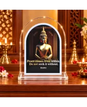 Buddha L Shape Acrylic Showpiece 3 X 3.5 Inch For Home, Office And Car (F176596)