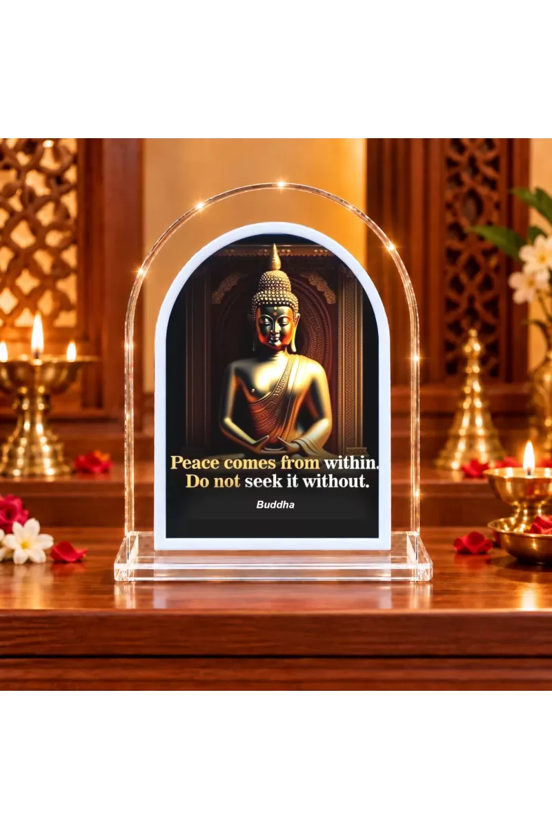 Buddha L Shape Acrylic Showpiece 3 X 3.5 Inch For Home, Office And Car (F176596)
