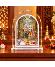 Radha Krishna L Shape Acrylic Showpiece 3 X 3.5 Inch For Home, Office And Car (F176602)
