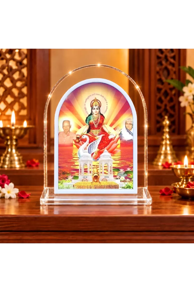 Gayatri Mata L Shape Acrylic Showpiece 3 X 3.5 Inch For Home, Office And Car (F176604)