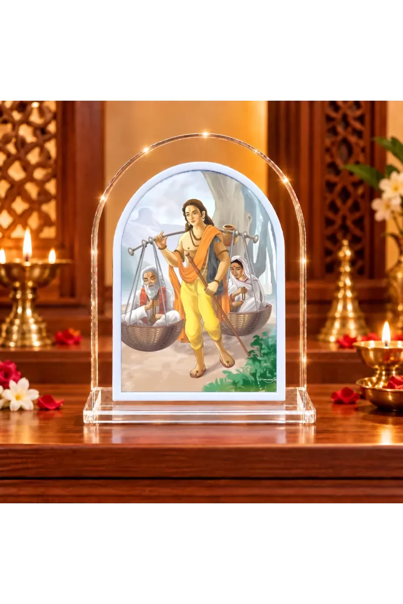 Shravan Kumar L Shape Acrylic Showpiece 3 X 3.5 Inch For Home, Office And Car (F176605)