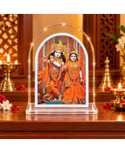 Radha Krishna L Shape Acrylic Showpiece 3 X 3.5 Inch For Home, Office And Car (F176611)