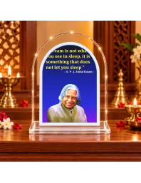 A P J Abdul Kalam L Shape Acrylic Showpiece 3 X 3.5 Inch For Home, Office And Car (F176614)