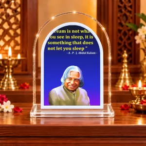 A P J Abdul Kalam L Shape Acrylic Showpiece 3 X 3.5 Inch For Home, Office And Car (F176614)