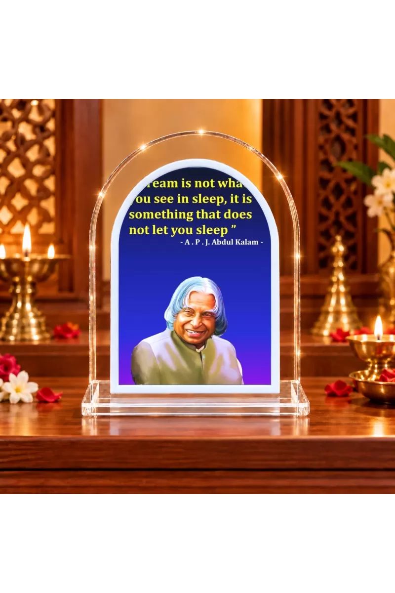 A P J Abdul Kalam L Shape Acrylic Showpiece 3 X 3.5 Inch For Home, Office And Car (F176614)