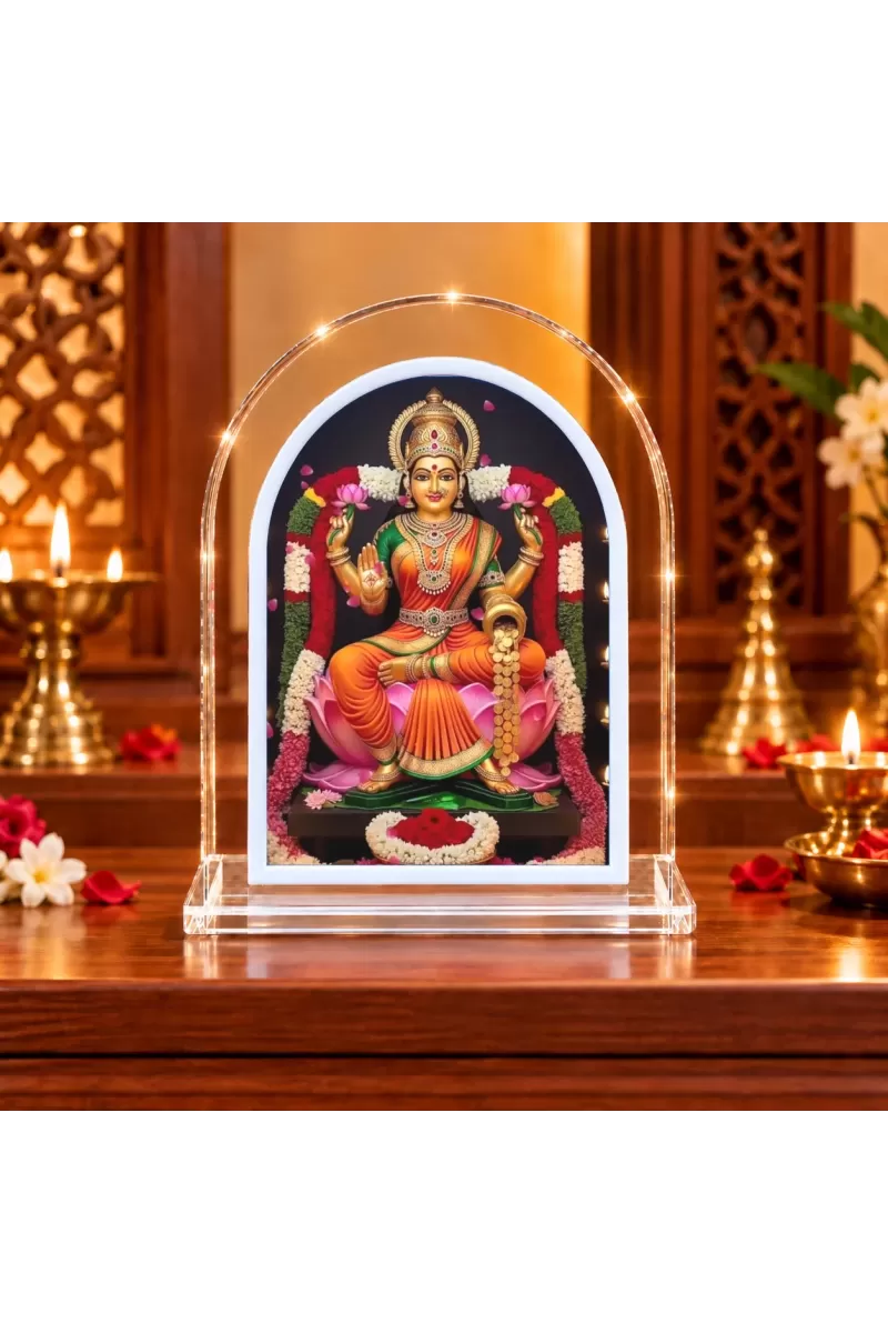 Goddess Lakshmi L Shape Acrylic Showpiece 3 X 3.5 Inch For Home, Office And Car (F176618)