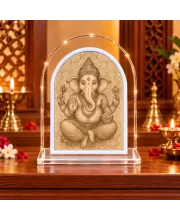 Lord Ganesha L Shape Acrylic Showpiece 3 X 3.5 Inch For Home, Office And Car (F176619)