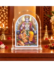 Lord Rama And Hanuman L Shape Acrylic Showpiece 3 X 3.5 Inch For Home, Office And Car (F176621)