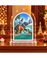 Lord Krishna L Shape Acrylic Showpiece 3 X 3.5 Inch For Home, Office And Car (F176622)