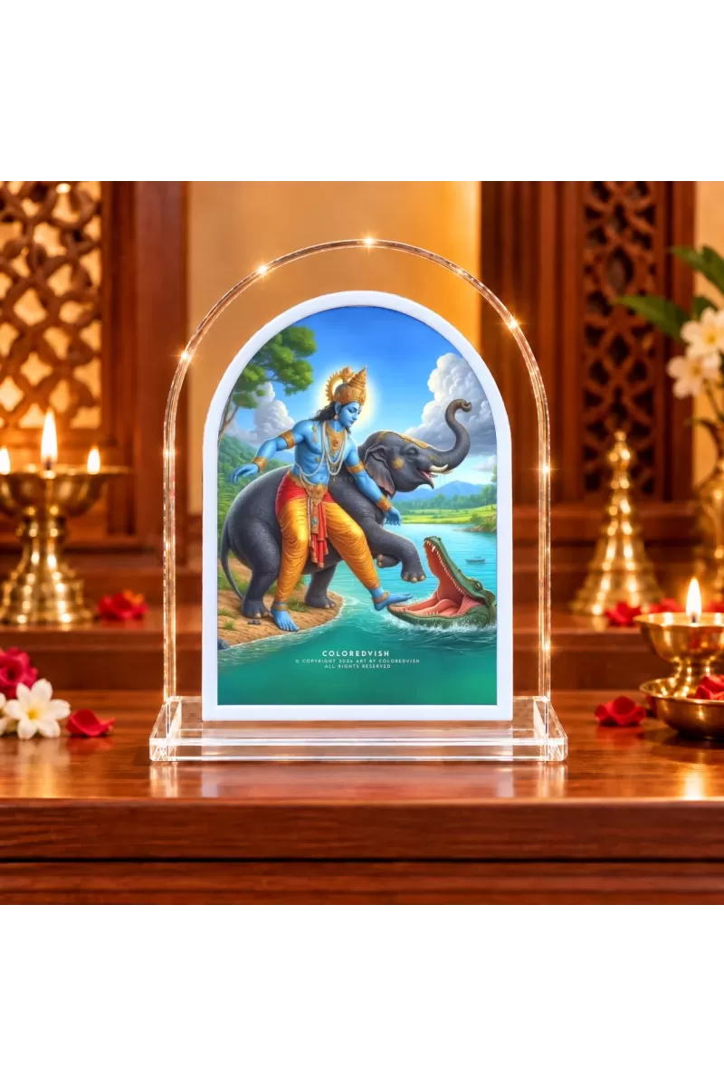 Lord Krishna L Shape Acrylic Showpiece 3 X 3.5 Inch For Home, Office And Car (F176622)