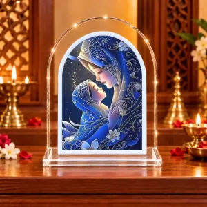 Mother And Baby L Shape Acrylic Showpiece 3 X 3.5 Inch For Home, Office And Car (F176623)