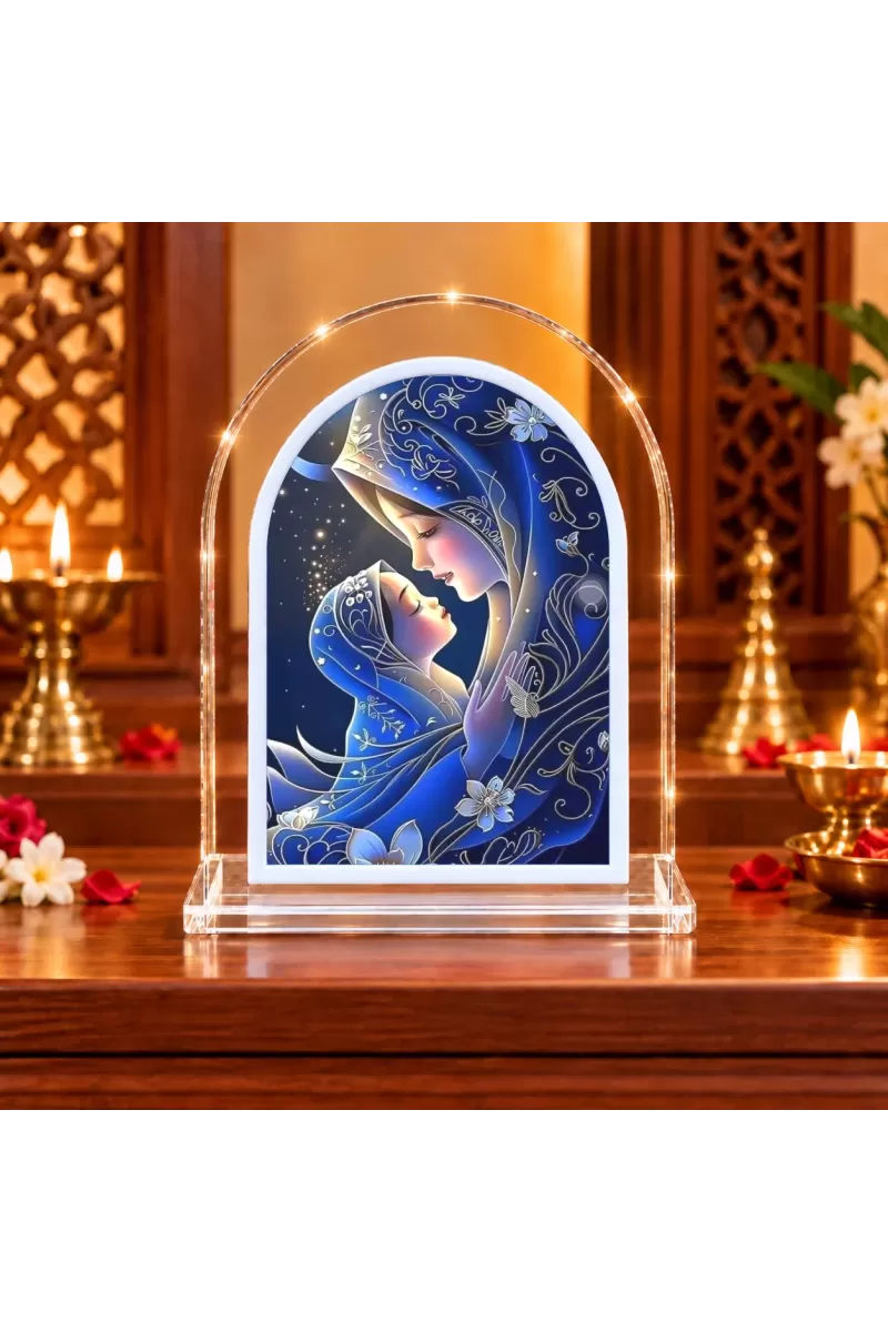 Mother And Baby L Shape Acrylic Showpiece 3 X 3.5 Inch For Home, Office And Car (F176623)
