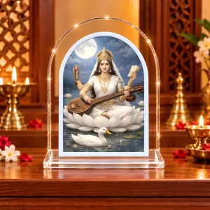 Goddess Saraswati L Shape Acrylic Showpiece 3 X 3.5 Inch For Home, Office And Car (F176628) Goddess Saraswati L Shape Acrylic Showpiece 3 X 3.5 Inch For Home, Office And Car (F176628)