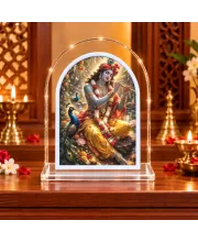Lord Krishna L Shape Acrylic Showpiece 3 X 3.5 Inch For Home, Office And Car (F176630)