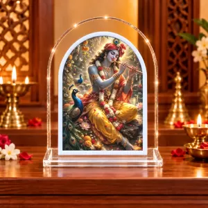 Lord Krishna L Shape Acrylic Showpiece 3 X 3.5 Inch For Home, Office And Car (F176630) Lord Krishna L Shape Acrylic Showpiece 3 X 3.5 Inch For Home, Office And Car (F176630)
