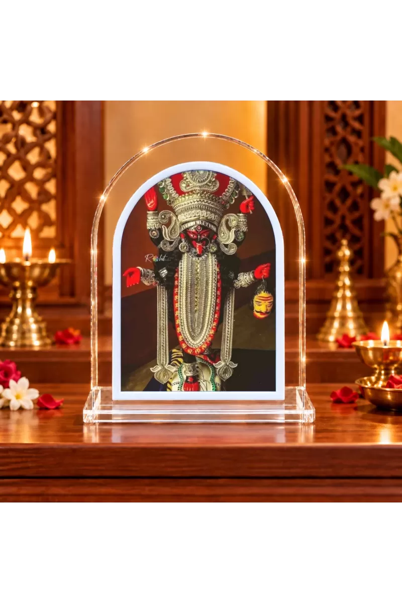 Goddess Kali L Shape Acrylic Showpiece 3 X 3.5 Inch For Home, Office And Car (F176631)