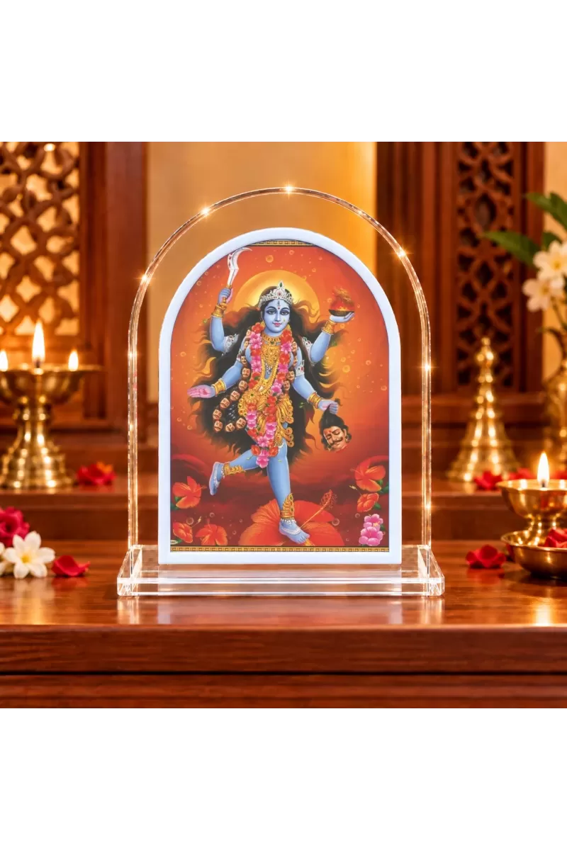Goddess Kali L Shape Acrylic Showpiece 3 X 3.5 Inch For Home, Office And Car (F176632)